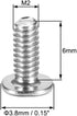 uxcell M2x6mm Phillips Screw Fastener Silver Tone 3.8mm Dia Screw Head for Laptop PC TV Fan Switch 100pcs...