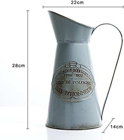 VANCORE Shabby Chic Large Metal Jug Flower Pitcher Vase...