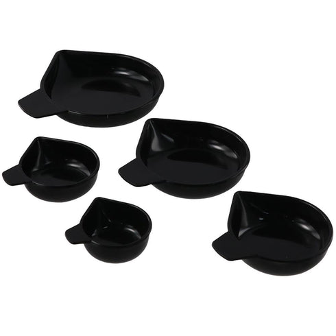 Weighing Powder Pans 5pcs 5 Sizes New Plastic Weighing Dishes Laboratory Equipment Black Weighing Vessel Liquid, Powder, Gems, etc...