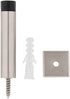 National Hardware N830-527 Reed Door Stop, 3", Satin Nickel with Matte Black Tip, 1 Count (Pack of 1)...