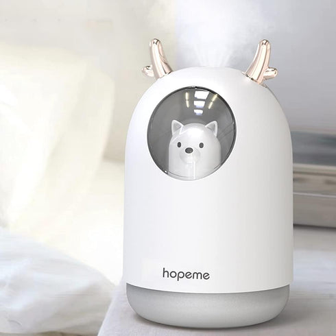 Cool Mist USB Humidifier with Adjustable Mist Mode, 300ml Water Tank Lasts Up to 10 Hours, 7 Color LED Lights Changing, Waterless Auto Shut-off fo...