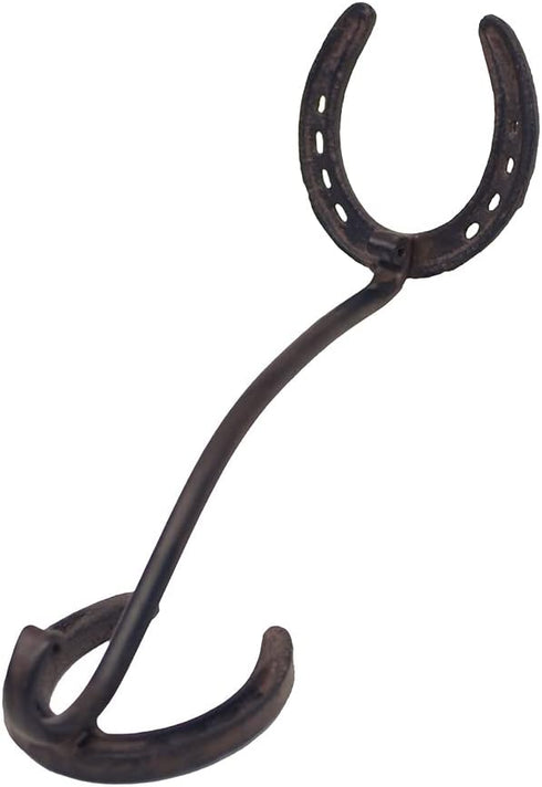 Treasure Gurus Cast Iron Horseshoe Cowboy Hat Rack Wall Hook Coat Hanger Holder Rustic Western Decor...