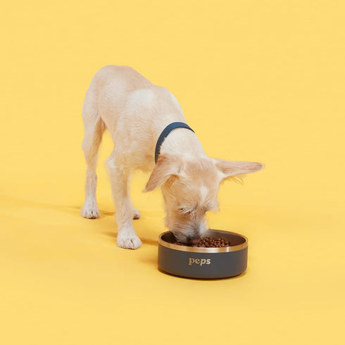 Peps Pet Food Bowl Non-Slip - Dishwasher Compatible (Navy Blue)...