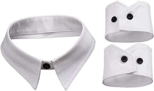 Fake Collar Detachable Dickey Collar Lapel Choker Peter Pan Necklace False Collar and Wrist Cuffs Detachable False Sleeves (Type 1), One Size...