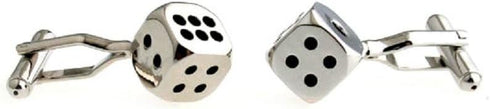 Dice Die Craps Gambling Pair Cufflinks in a Presentation Gift Box & Polishing Cloth...