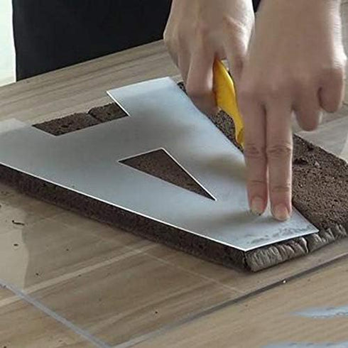 RAYNAG 26 Alphabet Cake Stencils A-Z Letters Baking Template Flat Plastic Cutting Alphabetic Outlines Mold 4 Inch Capital Letter Molds for DIY Cak...