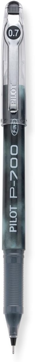 PILOT, Precise P-700 Gel Ink Rolling Ball Stick Pens, Marbled Barrel, Fine Point 0.7 mm, Black, Pack of 12...
