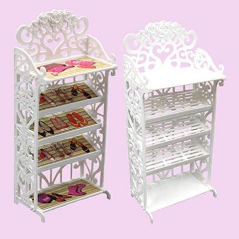 NUOBESTY Doll Shoes Rack Miniature Dollhouse Furniture for Girl Doll Playset Accessories...