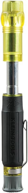 Klein Tools 32613 Multi-Bit Screwdriver, Precision HVAC 3-in-1 Pocket Screwdriver with Phillips, Slotted and Schrader Bits...