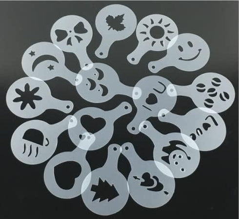 38 Cookie Stencils + Latte Art Pen, Cake Decoration Templates for Coffee, Cappuccino & More...