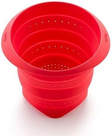 Lekue Collapsible Colander, 9 Inch - Compact Silicone Food Strainer, Space-Saving Kitchen Strainer for Pasta, Fruits, Vegetables - BPA-Free & Dura...