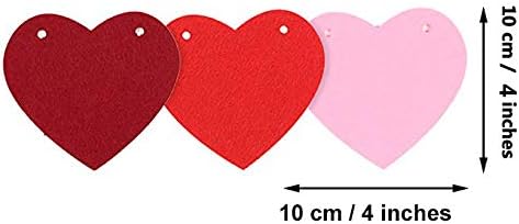 5 Pack Felt Heart Garland Banner, Love You Banner, Valentines Day Banner Decor - Valentines Decorations - Anniversary, Wedding, Birthday Party Dec...