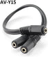 CablesOnline 9 inch Stereo 3.5mm 1-Female to 2-Females Splitter Cable & Gender Changer, (AV-Y15)...