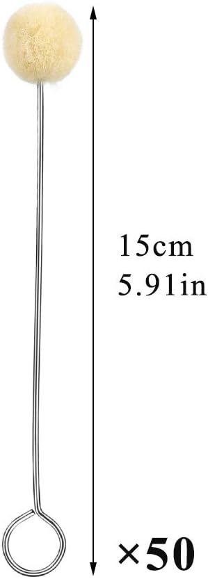 BUTUZE Wool Daubers Wool Daubers Ball Brush Leather Dye Tool with Metal Handle Wool Daubers for Leather Dyes for DIY Crafts Projects (50 Pcs)...