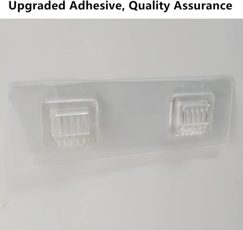 JiePai Acrylic Corner Shower Caddy Shelf with Hooks 2 Pack, Adhesive Wall Mounted Bathroom Shower Organizer for Inside Shower & Kitchen Storage, S...
