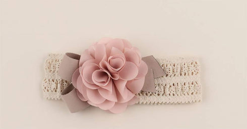 Denifery Baby Girls Cute Headband Elastic Lace Hair Band Pink Flower Headband Hair Accessories...