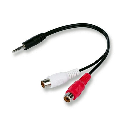 8 Inches 3.5mm Male to 2 RCA Female Jack Stereo Audio Y Cable Adapter for Smartphones, Tablets, MP3, Home Theater, HDTV, Gaming Consoles, Hi-Fi Sy...