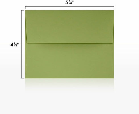 LUXPaper A2 Invitation Envelopes | Peel & Press | 4 3/8" x 5 3/4" | Avocado Green | 70lb. Text | 50 Qty...