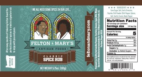 Felton & Mary's Classic Spice Rub - 5.75 oz - Amazing seasoning for chicken, pork, beef, fish, egg and vegetables. Great for Grilling...