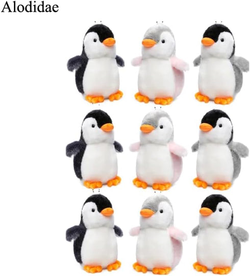 9 Pcs Mini Penguin Stuffed Animal Plush Keychain Toys Cute Penguin Gifts Penguin Party Supplies Small Penguin Hanging Pendant for Bag Christmas Tr...
