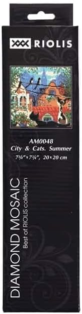 RIOLIS Diamond Mosaic Embroidery Kit 7.75"X7.75"-City and Cats Summer...