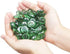YIYA Green Flat Marble Decorative Beads Glass Gems for Home Decoration Vase Filler Fish Tank Bottom Decoration (About 0.68 lb(310g)/Bag)...