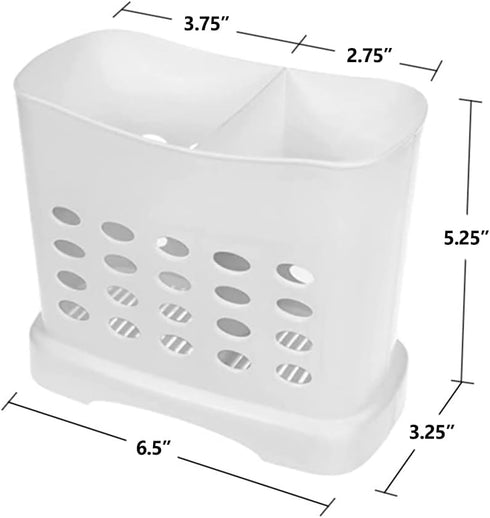 KOREAC_ Kitchen Storage Chopsticks Holder Basket for Dishwashers L6.3” X H5.3” X W3” Plastic Drain Rack/Capacity 2 Divided Compartments...
