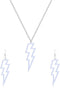 Lightning Bolt Necklace Earrings Lightning Pendant Necklace Retro Acrylic Drop Dangle Earrings Halloween Jewelry Set for Women 80's Party...