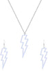 Lightning Bolt Necklace Earrings Lightning Pendant Necklace Retro Acrylic Drop Dangle Earrings Halloween Jewelry Set for Women 80's Party...