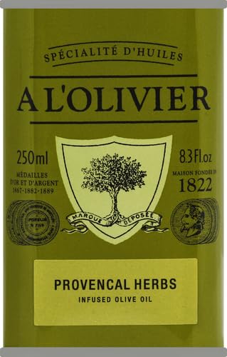 A L'Olivier Olive Oil Infused with Herbs Provence, 8.3 Ounce Tin...