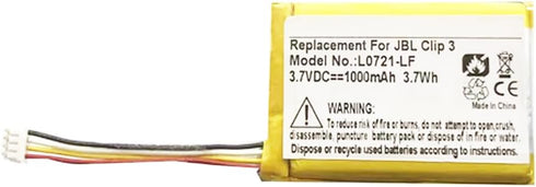 1000mAh L0721-LF Battery Replacement Compatible with JBL Clip 3 Portable Bluetooth Wireless Speaker...