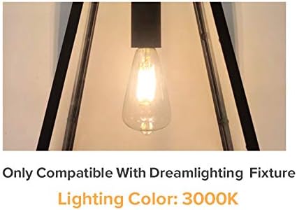 Dream lighting LED Edison Bulb 3W, 150 Lumens, Warm White 3000K, LED Vintage Replace Globe Dinette Light Fixtures, pack of 2...