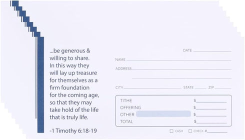 Church Offering Envelopes - Cash Envelopes For Tithes And Offering - Offering Envelope - Pack of 100 - Swanson Christian Products (1 TIMOTHY 6:18-...