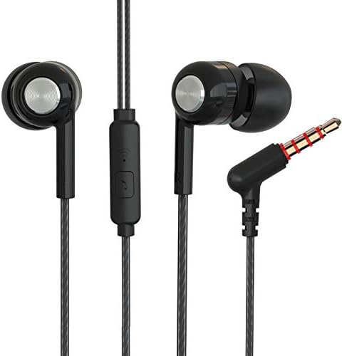 XINGWAN S32 Earphones Headphones, Powerful Bass Driven Sound, 12mm Large Drivers, Ergonomic Design with Remote Control and Microphone (Black+White...