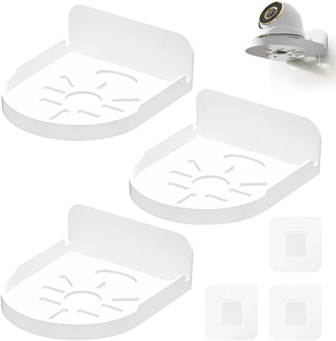 3 Pack Small Shelf, Security Camera Wall Mount Holder, Baby Monitor Mount,360°Rotation Security Bracket,Camera Not Included(3pack, White)...