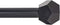 Ivilon Drapery Treatment Window Curtain Rod - Faceted Hexagonal 1 inch Pole. 16 to 28 Inch (Side Curtain Rod) Black...