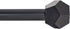 Ivilon Drapery Treatment Window Curtain Rod - Faceted Hexagonal 1 inch Pole. 16 to 28 Inch (Side Curtain Rod) Black...