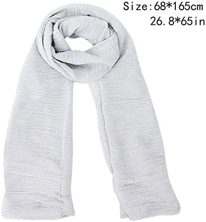 Women Solid Shimmer Hijab Muslim Head Wrap Long Scarf (Shimmer-Silver)...