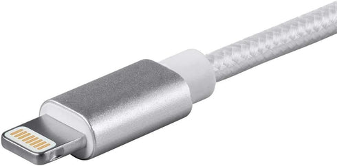Monoprice Lightning to USB-A Charging Cable - Apple MFi Certified, Nylon Braided Jacket, 1.5 Feet, White - Premium Series...
