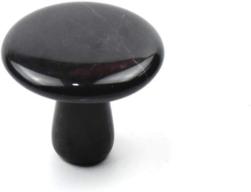 2 Pcs Mushroom Shaped Massage Stones Natural Bian Stone Hot Rock for Spa Massage (2-L, Black)...