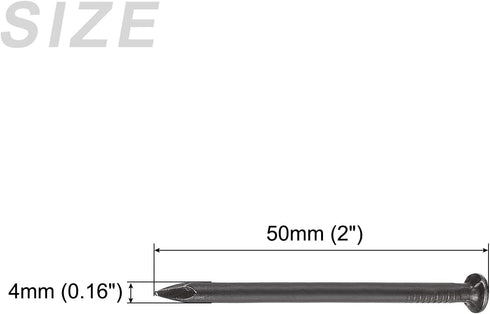 Wall Cement Nails (3x50mm) 50pcs, Carbon Steel Hardware Nails - for House Maintenance DIY Woodworking, Black...