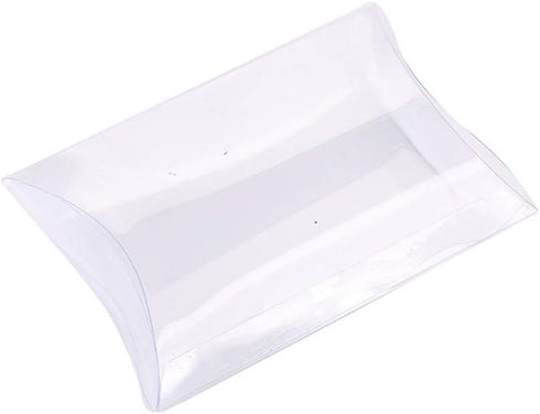 20pcs Pillow Gift Boxes Clear Plastic Mini Gift Candy Treat Transparent Packing Box Party Favors Vintage Boxes for Wedding Ring Jewelry Candy Part...