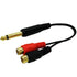 Qaoquda 6.35mm to 2 RCA Cable, Gold Plated 1/4 inch Mono TS Male to 2 Dual RCA Female Plug Y Splitter Adapter Cable - 8 Inch......