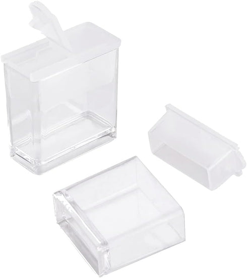 FASHEWELRY 20Pcs 1x1” Plastic Flip Top Seed Bead Small Storage Containers Diamond Painting Box Rectangle Transparent Box Organizers for 5D Embroid...