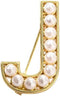 Elegant Gold Plated Simulated Pearl Initial Letter Brooch Pins for Women...