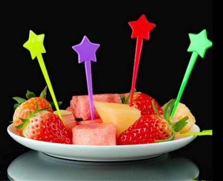 Comicfs 250 Pcs Plastic Star Toothpicks Picks for Appetizers, 3.5'' Fruit Fork Cocktail Sticks Disposable, Cocktail Sticks and Cocktail Picks for ...