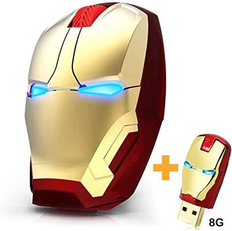 Cool Wireless Mouse, 2.4 G Portable Ergonomic Optical Ironman Wireless Mouse with USB Receiver | for Notebook PC Laptop Computer MacBook | with 8G...