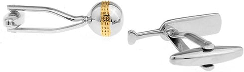 3D Cricket Set Cufflinks Ball and Bat Cuff Links...