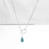Boho Turquoise Y Necklace Silver Circle Teardrop Necklace Choker Blue Gemstone Lariat Necklace Vintage Gem Drop Necklace Jewelry for Women and Gir...