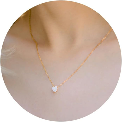 Cute Gold Heart Necklace, Tiny 14K Gold Plated Love Heart Necklace Trendy Small Diamond Open Heart Pendant Necklace Dainty Gold Necklaces for Wome...